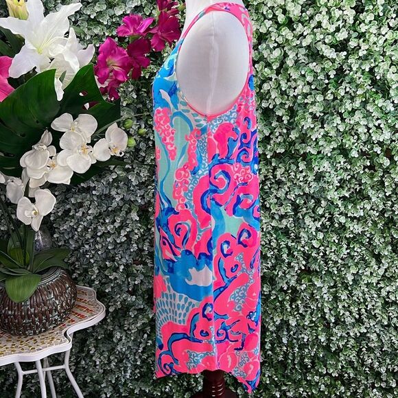 Lilly Pulitzer Coral Reef I’m So Jelly Melle Trapeze Tank Swing Dress - Picture 6 of 14